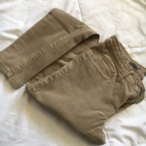 Mid-Rise Denim Legging Khaki Pants